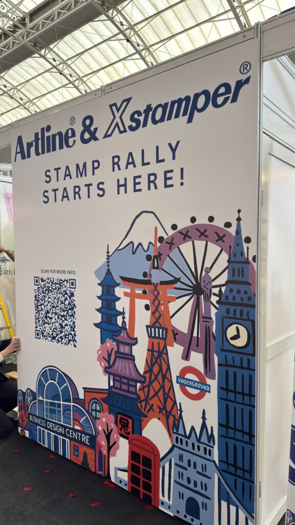 Artline & Xstamper booth M514 at London Stationery Show 2026. Our layered Kasaneoshi stamp rally started here!